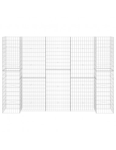 Gabbione Fioriera ad "H" in Filo di Acciaio 260x40x180 cm