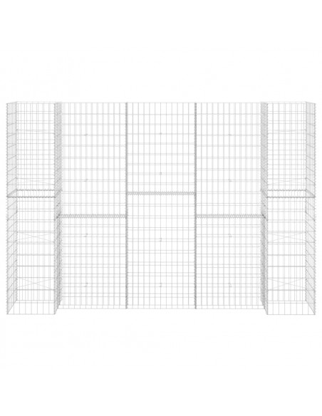 Gabbione Fioriera ad "H" in Filo di Acciaio 260x40x180 cm