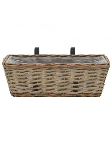 Fioriere da Balcone 2 pz in Vimini con Rivestimento in PE 40 cm