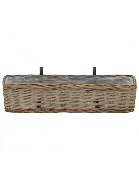 Fioriere da Balcone 2 pz in Vimini con Rivestimento in PE 60 cm
