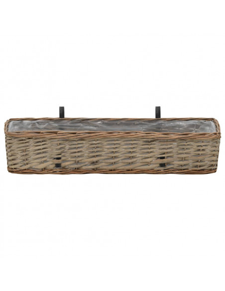 Fioriere da Balcone 2 pz in Vimini con Rivestimento in PE 80 cm
