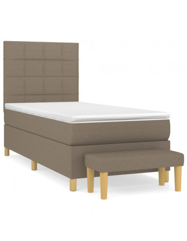 Giroletto a Molle con Materasso Tortora 90x190 cm in Tessuto