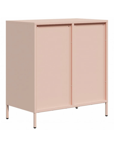 Credenza Rosa 68x39x73,5 cm in Acciaio Laminato a Freddo