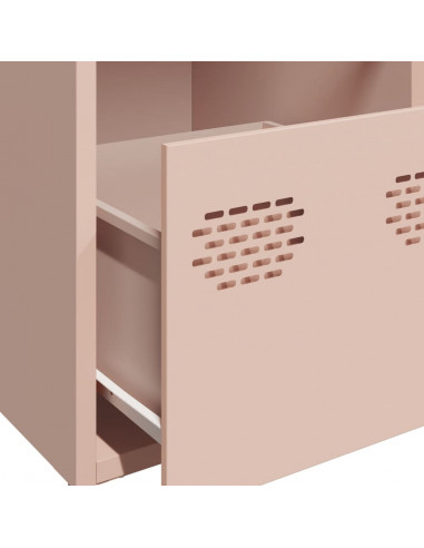 Credenza Rosa 68x39x73,5 cm in Acciaio Laminato a Freddo