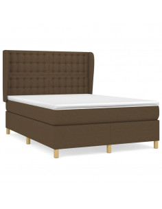 Giroletto a Molle con Materasso Marrone Scuro 140x190cm Tessuto 2