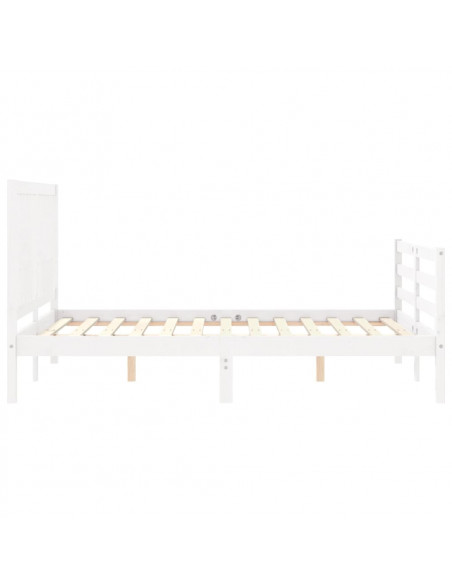 Giroletto con Testiera Bianco 140x200 cm in Legno Massello