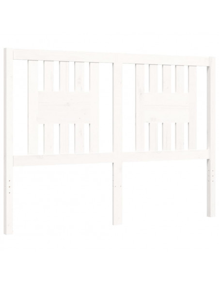 Giroletto con Testiera Bianco 140x200 cm in Legno Massello