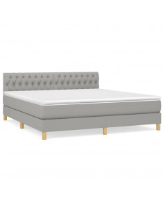 Giroletto a Molle con Materasso Grigio Chiaro180x200 cm Tessuto 2