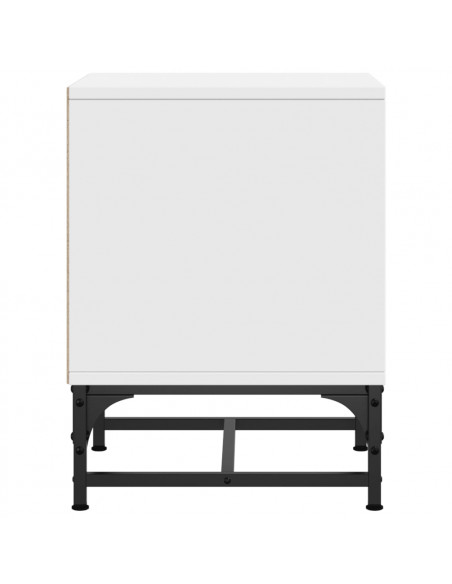 Comodini con Ante in Vetro 2pz Bianco 35x37x50 cm
