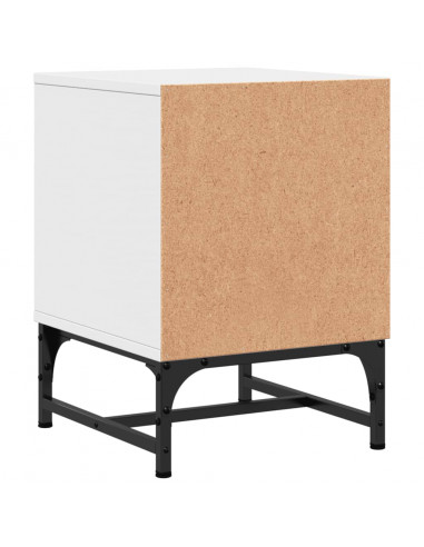 Comodini con Ante in Vetro 2pz Bianco 35x37x50 cm