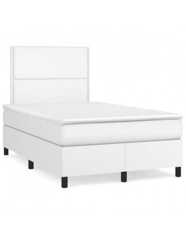 Giroletto a Molle con Materasso Bianco 120x200 cm in Similpelle