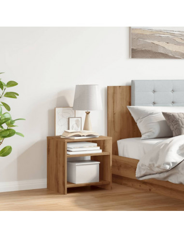 Comodino Rovere Artigianale 40x30x40 cm in Legno Multistrato