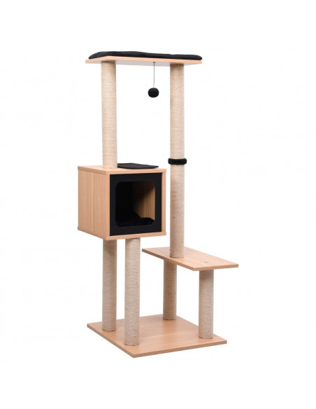 Albero per Gatti con Tappeto Tiragraffi in Sisal 129 cm