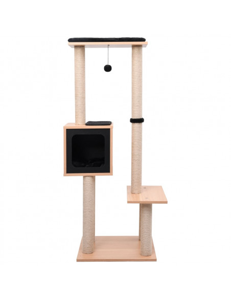 Albero per Gatti con Tappeto Tiragraffi in Sisal 129 cm