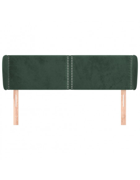Testiera ad Orecchio Verde Scuro 147x23x78/88 cm in Velluto