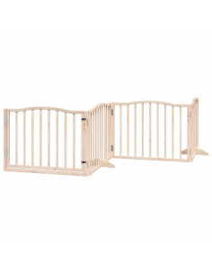 Cancello per Cani con Porta Pieghevole 4 Pannelli 320 cm Pioppo 2