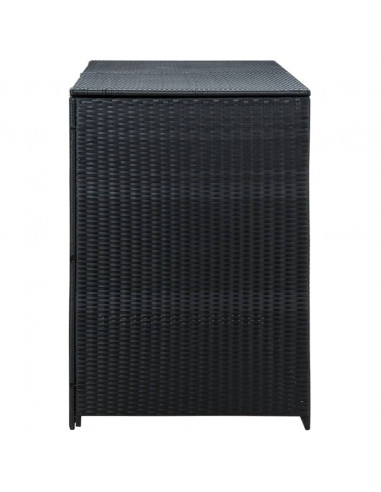 Copribidone Doppio per Spazzatura Polyrattan Nero 148x80x111 cm