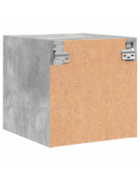 Comodini con Ante in Vetro 2pz Grigio Cemento 35x37x35 cm