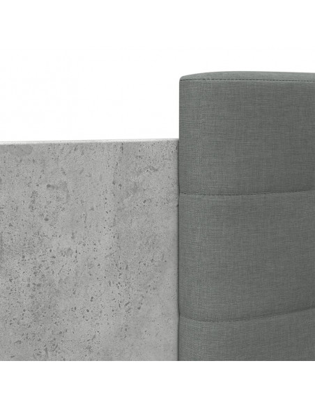 Giroletto con Testiera e LED Grigio Cemento 120x200 cm