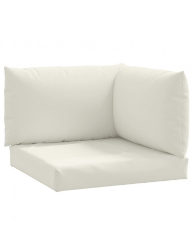 Cuscini per Pallet 3 pz Crema Mélange in Tessuto