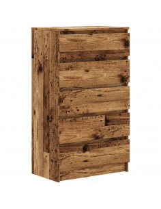 Cassettiera Legno Antico 60x36x103 cm in Legno Multistrato 2