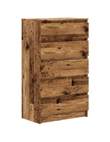 Cassettiera Legno Antico 60x36x103 cm in Legno Multistrato