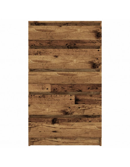 Cassettiera Legno Antico 60x36x103 cm in Legno Multistrato