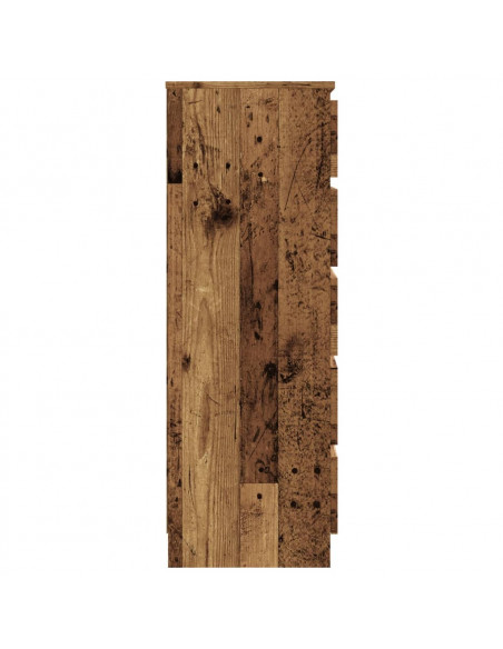 Cassettiera Legno Antico 60x36x103 cm in Legno Multistrato