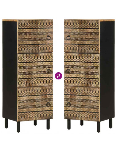 Credenza 40x33,5x110 cm in Legno Massello di Mango Grezzo