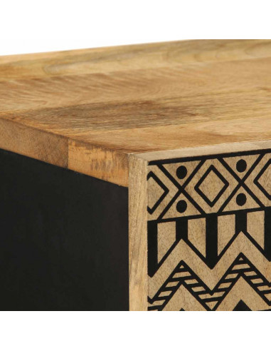 Credenza 40x33,5x110 cm in Legno Massello di Mango Grezzo