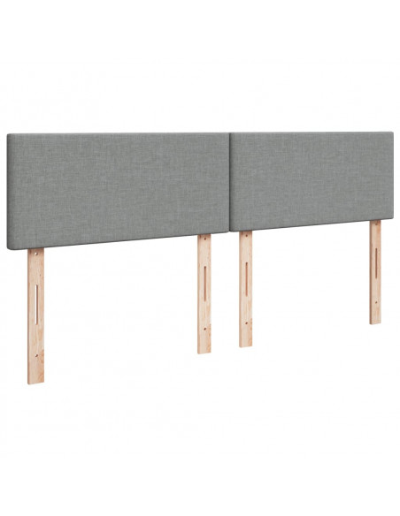 Giroletto a Molle con Materasso Grigio Chiaro 200x200cm Tessuto