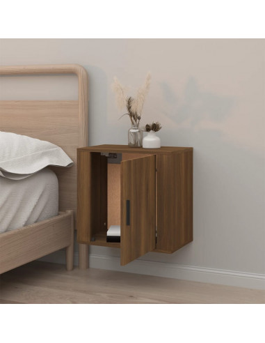 Comodino a Muro Rovere Marrone 50x30x47 cm