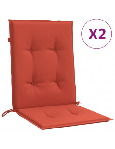 Cuscini Sedia Schiena Bassa 2 pz Rosso Mélange 100x50x4 Tessuto 2