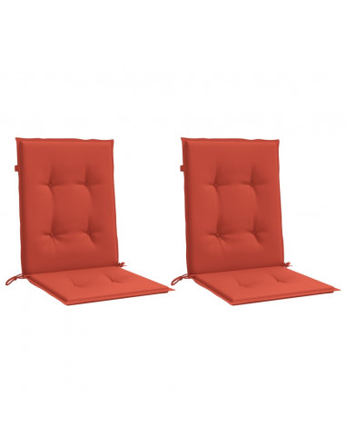 Cuscini Sedia Schiena Bassa 2 pz Rosso Mélange 100x50x4 Tessuto