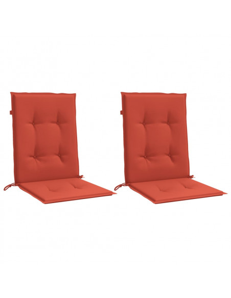 Cuscini Sedia Schiena Bassa 2 pz Rosso Mélange 100x50x4 Tessuto