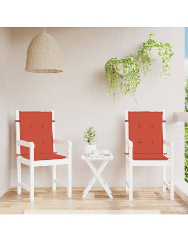 Cuscini Sedia Schiena Bassa 2 pz Rosso Mélange 100x50x4 Tessuto