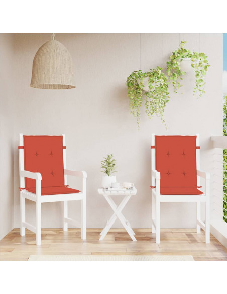 Cuscini Sedia Schiena Bassa 2 pz Rosso Mélange 100x50x4 Tessuto