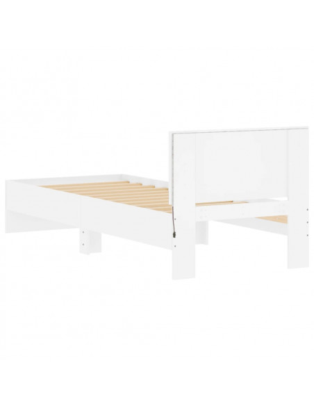 Giroletto con Testiera e LED Bianco 75x190 cm