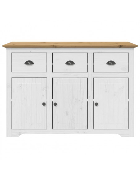 Credenza BODO 115,5x43x200,5 cm Massello Pino Bianco e Marrone