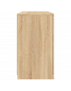 Credenza con Luci LED Rovere Sonoma 123x37x67 cm 2