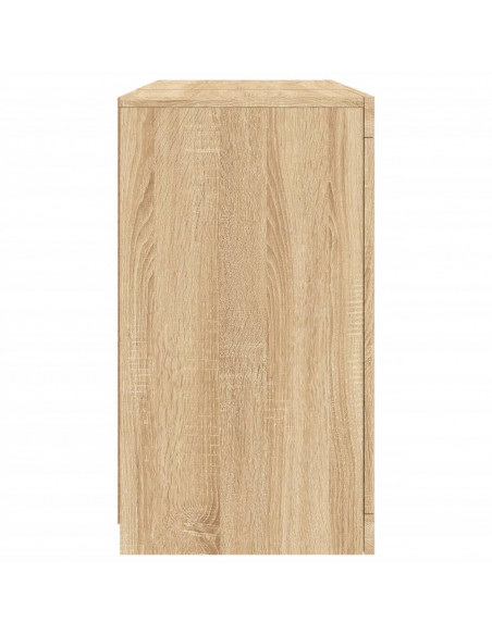 Credenza con Luci LED Rovere Sonoma 123x37x67 cm