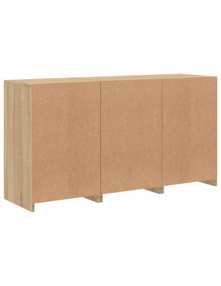 Credenza con Luci LED Rovere Sonoma 123x37x67 cm