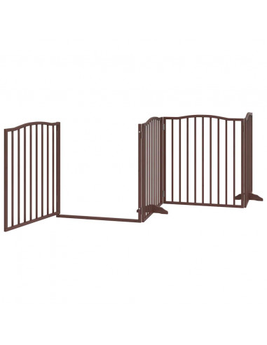 Cancello Cani Porta Pieghevole Marrone 4 Pannelli 320cm Pioppo