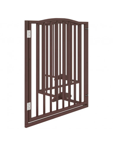 Cancello Cani Porta Pieghevole Marrone 4 Pannelli 320cm Pioppo