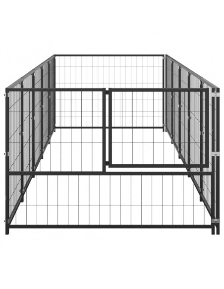 Gabbia per Cani Nera 5 m² in Acciaio