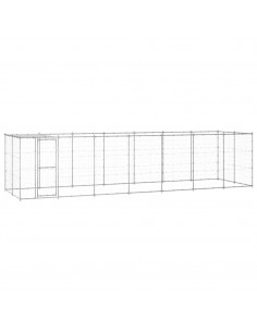 Gabbia per Cani da Esterno in Acciaio Zincato con Tetto 16,94 m² 2