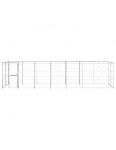Gabbia per Cani da Esterno in Acciaio Zincato con Tetto 16,94 m²