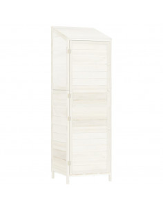 Capanno da Giardino Bianco 55x52x174,5 cm Legno Massello Abete 2