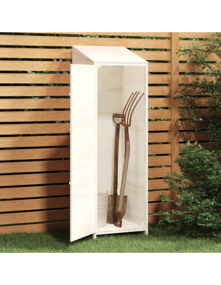 Capanno da Giardino Bianco 55x52x174,5 cm Legno Massello Abete
