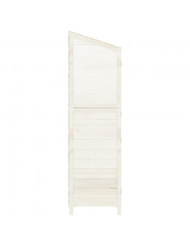 Capanno da Giardino Bianco 55x52x174,5 cm Legno Massello Abete